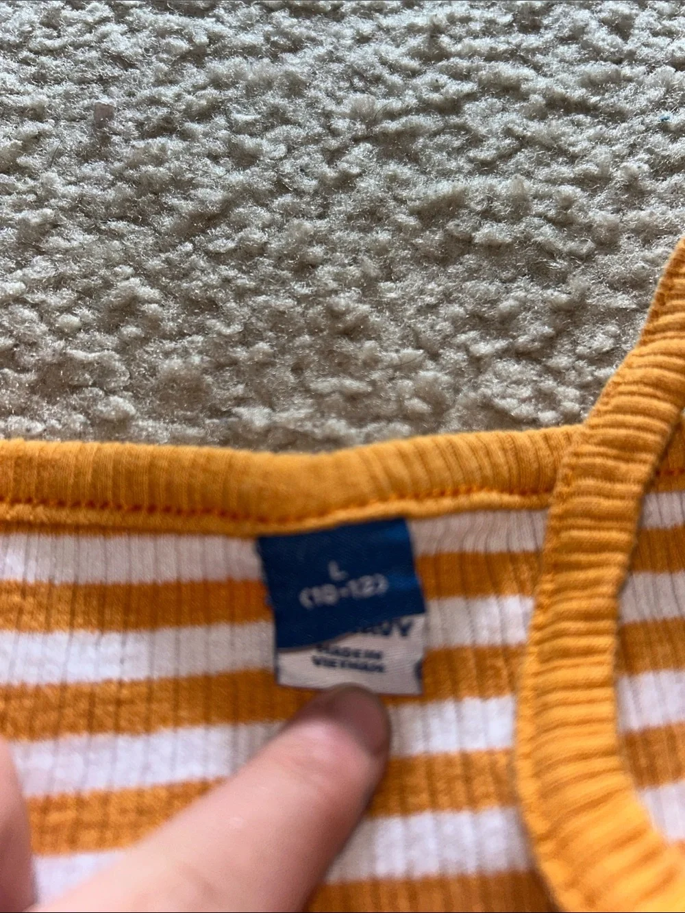 Old Navy Yellow and White Striped Ribbed Tank